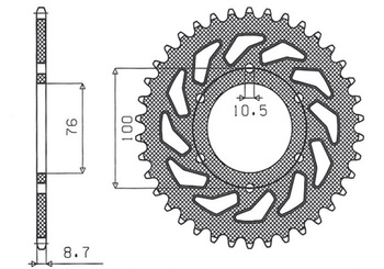 SUNSTAR ZĘBATKA TYLNA 818 42 SUZUKI GS 1000/1100, GSX 1100E (JTR818.42) (ŁAŃC. 630)