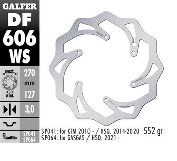 GALFER TARCZA HAMULCOWA PRZÓD KTM SX/EX, HUSABERG,HUSQVARNA,GAS GAS WAVE (270X127X3MM)