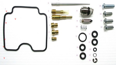 BEARING WORX ZESTAW NAPRAWCZY GAŹNIKA YAMAHA YFM 450GRIZZLY '07-'14, YFM 450 KODIAK '03-'06, YFM 45FX WOLVERINE '06-'10 (26-1365)