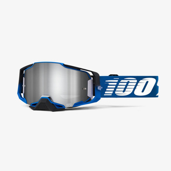 100 PROCENT GOGLE MODEL ARMEGA ROCKCHUCK - FLASH SILVER LENS - KOLOR NIEBIESKI/CZARNY/BIAŁY SZYBKA SREBRNE LUSTRO