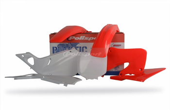POLISPORT WYPRZEDAŻ KOMPLET PLASTIKÓW HONDA CR 125 '98-'99; CR 250 '97-'99 KOLOR OEM CZERWONY FLUO-R BIAŁY