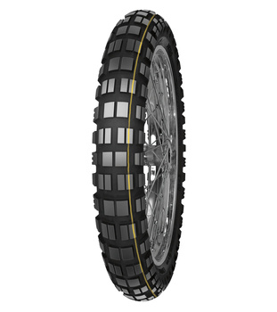 MITAS OPONA 90/90B21 E-10 54T TL DAKAR (ŻÓŁTY PASEK) PRZÓD DOT 10-48/2022 (24656) WYCOFANE