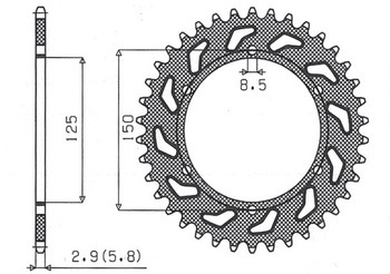 SUNSTAR ZĘBATKA TYLNA 899 50 KTM SX/EXC (JTR897.50) (ŁAŃC. 520) (89950JT)