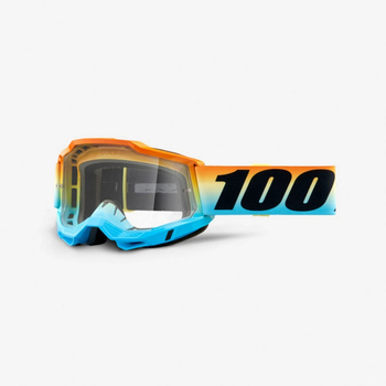 100 PROCENT GOGLE MODEL ACCURI 2 YOUTH JUNIOR SUNSET - CLEAR LENS - KOLOR NIEBIESKI/POMARAŃCZOWY/CZARNY SZYBKA PRZEŹROCZYSTA
