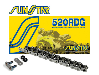 SUNSTAR ŁAŃCUCH NAPĘDOWY 520RDG-110N (ZAKUWKA DRĄŻONA) (520VX2) DO 750 CCM (DG RING) KOLOR NATURALNY (520RDG110N) - MADE IN JAPAN - OFERTA SPECJALNA