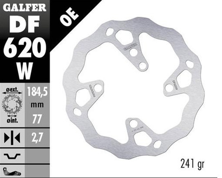 GALFER TARCZA HAMULCOWA TYŁ BETA EVO 125 '20-'23; 250 2T '20-'23; 300 2T '20-'23; 300 4T '20-'23 (WAVE FIXED) (184X77X2,7MM)