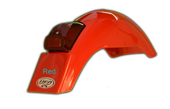 UFO BŁOTNIK TYŁ UNIWERSALNY ENDURO ZE ŚWIATŁEM 50CC, 80CC, 125CC '75-'79 KOLOR CZERWONY