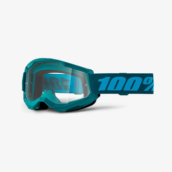 100 PROCENT GOGLE MODEL STRATA 2 STONE - CLEAR LENS - KOLOR MORSKI SZYBKA PRZEŹROCZYSTA