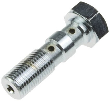 TRW ZF ŚRUBA HYDRAULICZNA DO PRZEWODÓW HAMULCOWYCH M10X1,00 PODWÓJNA KOLOR STALOWY (CHROM) (PROMOCJA)