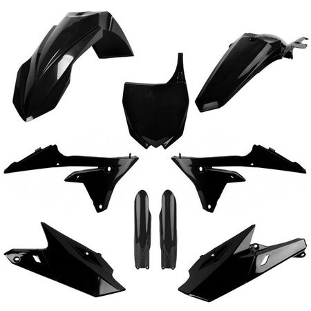 POLISPORT KOMPLET PLASTIKÓW (FULL KIT) YAMAHA YZ 250F '14-'18; YZ 450F '14-'17 W ZESTAWIE TABLICA PRZEDNIA (8678400002) I OSŁONY AMORTYZARORÓW (8352000002) KOLOR CZARNY