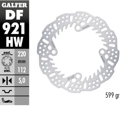 GALFER TARCZA HAMULCOWA TYŁ SHERCO SE 125 '21-'24; 250SE/SEF '14-'24; 300SE/SEF '14-'24; 450SEF '15-'24 (220X112X5MM) SHARK ENDURO MX