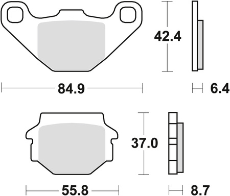 TRW ZF KLOCKI HAMULCOWE KH67/2 ORGANIC APRILIA PEGASO 125 90-91, KYMCO JIVE 50 04-06, LONCIN CONQUEROR 200 05-, TYŁ