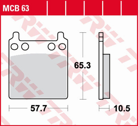 TRW ZF KLOCKI HAMULCOWE KH032 ORGANIC HONDA CB 750F SUPERSPORT '75-'78, GL 1000 GOLDWING '74-'78 TYŁ