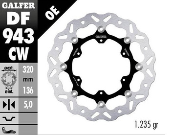 GALFER TARCZA HAMULCOWA PRZÓD KTM 790R ADVENTURE '19-'22; 890R/L ADVENTURE '21-'23 (WAVE FLOATING) (320X136X5MM)