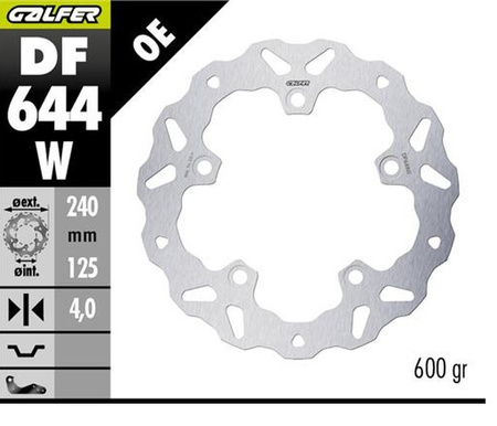 GALFER TARCZA HAMULCOWA TYŁ KOVE 800X PRO '23-'25 (WAVE FIXED) (240X125X5MM)
