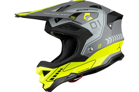 UFO KASK DIAMOND CROSS CARBON FIBERGLASS MADE IN ITALY KOLOR SZARY/ŻÓŁTY NEON ROZMIAR L