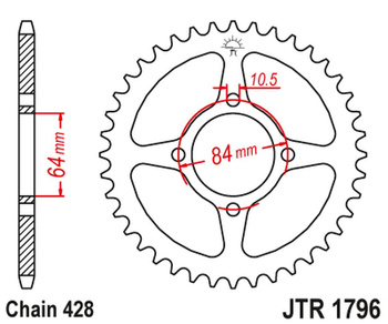 JT ZĘBATKA TYLNA 4467 49 SUZUKI RV 125 VAN VAN '03-16' (446749JT) (ŁAŃC.520)