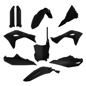 POLISPORT KOMPLET PLASTIKÓW (FULL KIT) KAWASAKI KX 450F '24 W ZESTAWIE TABLICA PRZEDNIA (8665900003) I OSŁONY AMORTYZARORÓW (8351800002) KOLOR CZARNY