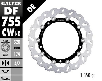 GALFER TARCZA HAMULCOWA PRZÓD BMW S 1000R/RR/XR '09-'22 (LEWA) (WAVE FLOATING) (320X179X5MM)
