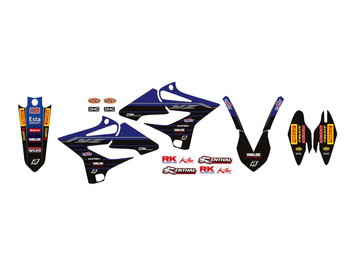 BLACKBIRD WYPRZEDAŻ KOMPLET NAKLEJEK (OKLEIN) YAMAHA YZ 125/250 '15-'21 REPLICA YAMAHA RACING '20 KOLOR CZARNY/NIEBIESKI (ZASTĘPUJE E2244R10)