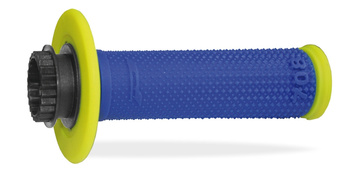 PROGRIP MANETKI PG708 OFF ROAD Z BLOKADĄ SCS LOCK-ON + 6 ADAPTERÓW ROLGAZU (22+25MM) KOLOR NIEBIESKI ZÓŁTY DWUSKŁADNIKOWE FLUO (708-325)
