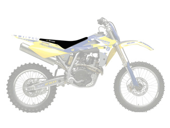 BLACKBIRD POKROWIEC / POSZYCIE NA SIEDZENIE HUSQVARNA CR/WR 125 '06-'08, WR 250/300 '06-'13; TE/TC 250/450/510 '05-'07 DOUBLE GRIP 3 KOLOR CZARNY ŻÓŁTY