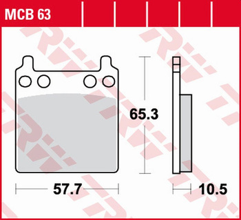 TRW ZF KLOCKI HAMULCOWE KH032 ORGANIC HONDA CB 750F SUPERSPORT '75-'78, GL 1000 GOLDWING '74-'78 TYŁ