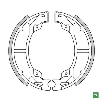 NEWFREN SZCZĘKI HAMULCOWE TYŁ KAWASAKI KD 80 '88-'90, KDX 200 '83-'88, KH 125 '77-'81, KX 125 '82-'85 (110X30MM)