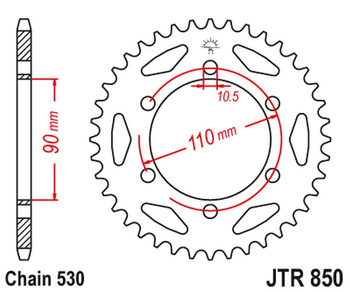 JT ZĘBATKA TYLNA 850 31 YAMAHA XS 650 '75-81 (85031JT) (ŁAŃC. 530) NA ZAMÓWIENIE