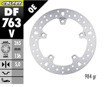 GALFER TARCZA HAMULCOWA TYŁ BMW F 650GS 800/ K1200/ R1200 (265X136X5) (NG1045)