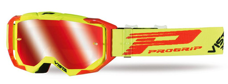 PROGRIP GOGLE PG3303-273 FL VISTA KOLOR ŻÓŁTY FLUO CZERWONY (SZYBA PG3348 CZERWONA LUSTRZANA ANTISCRATCH, NO FOG, ANTI UV + PG3310 GRATIS) (PZ3303-273 FL)