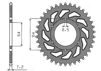 SUNSTAR ZĘBATKA TYLNA 809 53 SUZUKI DR 125SE '94-'00 (JTR809.53) (ŁAŃC. 428) (80953JT)