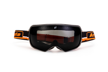 ARIETE GOGLE FEATHER LITE CAFE RACER PASEK POMARAŃCZOWY/CZARNY/BIAŁY SZYBKA PRZYCIEMNIANA - NOWOŚĆ 2018