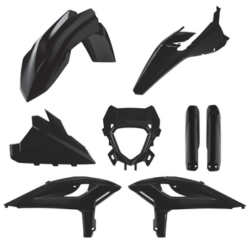 POLISPORT KOMPLET PLASTIKÓW (FULL KIT) BETA RR 2T/4T RACING '25; RR 2T/4T X-PRO 25 W ZESTAWIE OSŁONA LAMPY (8399100002) I OSŁONY AMORTYZATORÓW (8399100003) KOLOR CZARNAY