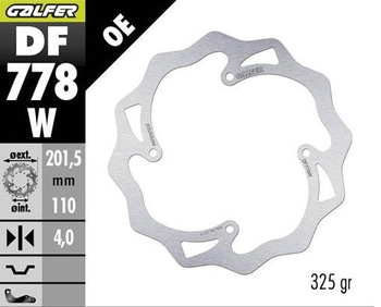 GALFER TARCZA HAMULCOWA TYŁ KTM SX 85 '07-'10; XC 105 '07- (201X110X4) WAVE