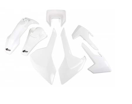 UFO KOMPLET PLASTIKÓW HUSQVARNA TX/TE/FE '17-'19 Z OSŁONĄ LAMPY KOLOR OEM (BIAŁY) (HU621E999W)