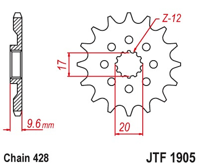 JT ZĘBATKA PRZEDNIA 2084 14 KTM SX 85 18-20, HUSQVARNA TC 85 18-20 (+1) (JTF1905.14)* (ŁAŃC. 428)