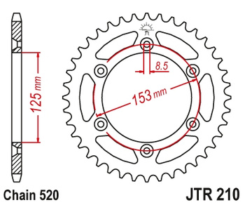 JT ZĘBATKA TYLNA 289 45 HONDA CR/CRF '83-'20 ULTRALIGHT SAMOOCZYSZCZAJĄCA (28945JTSC) (ŁAŃC. 520)