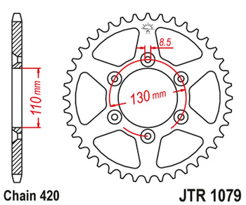 JT ZĘBATKA TYLNA CPI 50SM '06-12 (JTR107962) (ŁAŃC. 520)