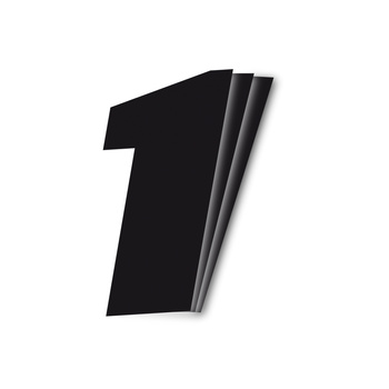 BLACKBIRD NUMERY STARTOWE 25CM X 20CM UKOŚNE, KOLOR CZARNY NR1 (3SZT.)