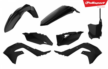POLISPORT WYPRZEDAŻ KOMPLET PLASTIKÓW KAWASAKI KX 250F '21-'24; KX 450F '19-'23 W ZESTAWIE TABLICA PRZEDNIA (8665900003) KOLOR CZARNY