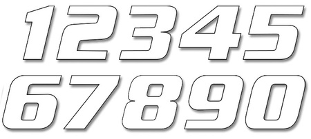 BLACKBIRD NUMERY STARTOWE 25CM X 20CM UKOŚNE, KOLOR BIAŁY NR0 (3SZT.)