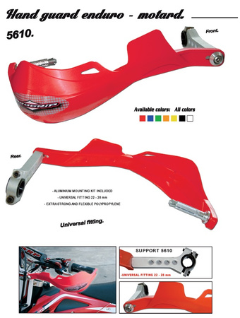 PROGRIP OSŁONY RĄK (HANDBARY) PG5610 MOCOWANE DWUPUNKTOWO (22+28MM) KOLOR POMARAŃCZOWY (PG5610OR)