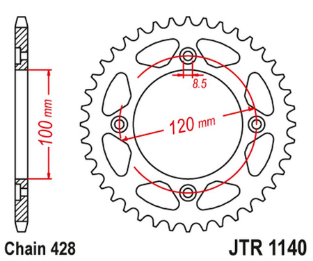 JT ZĘBATKA TYLNA 4478 54 BETA 125 RR/RE '08-20' (447854JT) (ŁAŃC. 428)