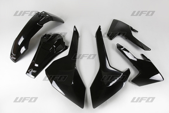 UFO KOMPLET PLASTIKÓW HUSQVARNA TE/TX 125/250/300 '17-19, FE 250/350/450/501 '17-19 KOLOR CZARNY (HU618E001)