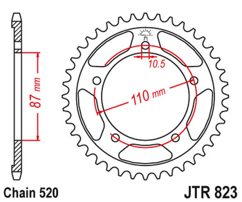 JT ZĘBATKA TYLNA 795 49 SUZUKI GSF 250 BANDIT '91-95, GSX 250 '90-94 (79549JT) (ŁAŃC. 520) NA ZAMÓWIENIE
