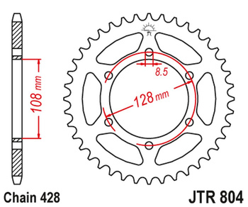 JT ZĘBATKA TYLNA 902 42 SUZUKI TS 100/125 '82-84, DR 100 '83-90 (90242JT) (ŁAŃC. 428)