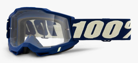 100 PROCENT GOGLE MODEL ACCURI 2 DEEPMARINE - CLEAR LENS - KOLOR NIEBIESKI/BIAŁY SZYBKA PRZEŹROCZYSTA