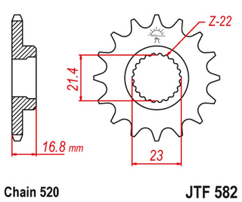 JT ZĘBATKA PRZEDNIA 443 15 YAMAHA XJ 600 DIVERSION '92-'03 (44315JT) (ŁAŃC. 520)
