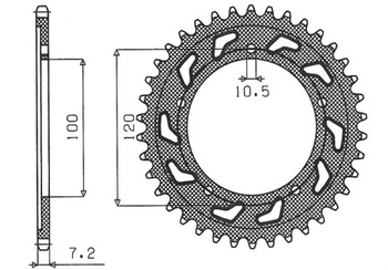 SUNSTAR ZĘBATKA TYLNA 4447 42 / 4363 42 APRILIA TUONO 1000/1100 12-17 (JTR702.42) (JTR713.42) (ŁAŃC.525) (436342JT)